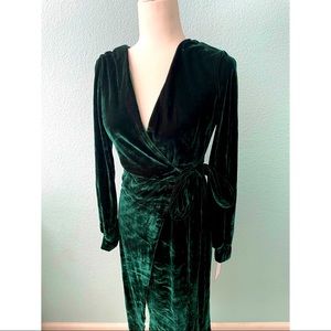 Velvet Wrap Midi Dress